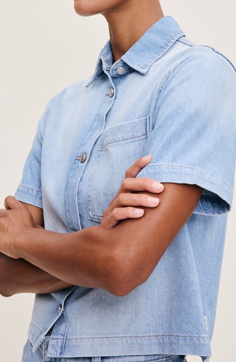 DL1961 Montauk Crop Denim Button-Up Shirt, Alternate, color, 