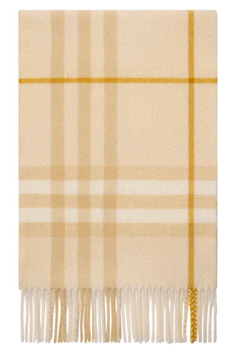 Giant Check Cashmere Scarf, Alternate, color, WHITE DENIM