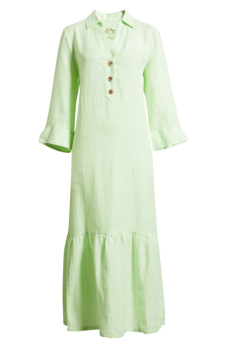 Lilly Pulitzer<sup>®</sup> Alora Ruffle Hem Linen Maxi Dress, Alternate, color, Pistachio Macaron X Resort