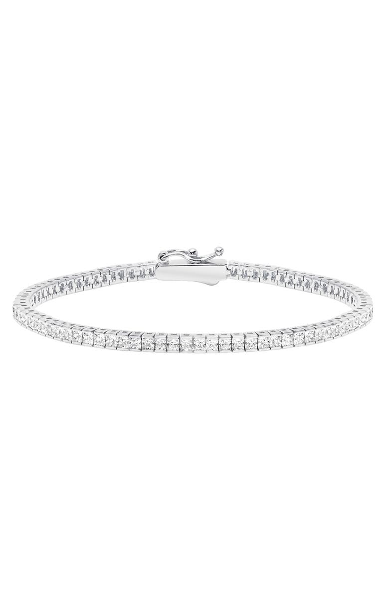 Crislu Princess Cubic Zirconia Tennis Bracelet, Main, color,