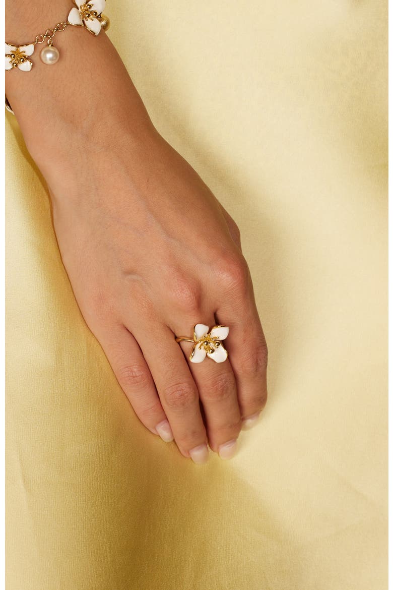 Iris Blossom Ring, Alternate, color, White & Gold