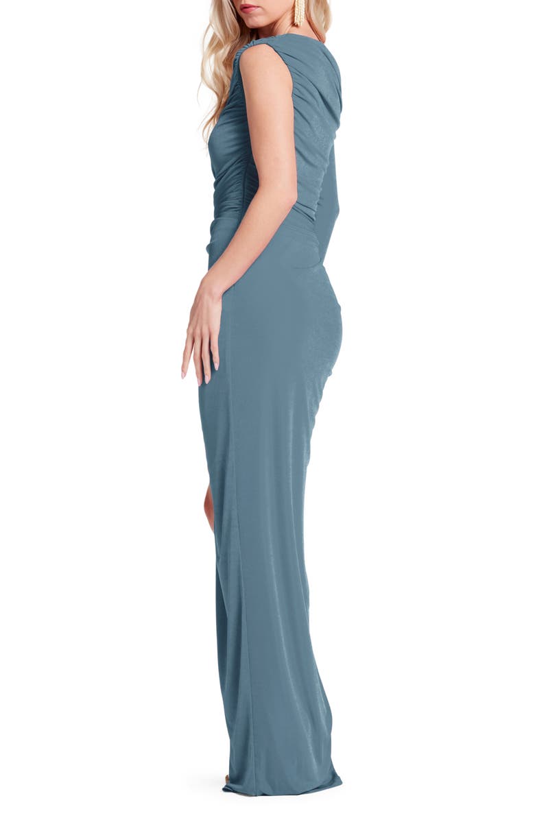 Katie May Arya Twist Waist Asymmetric Neck Gown, Alternate, color, 