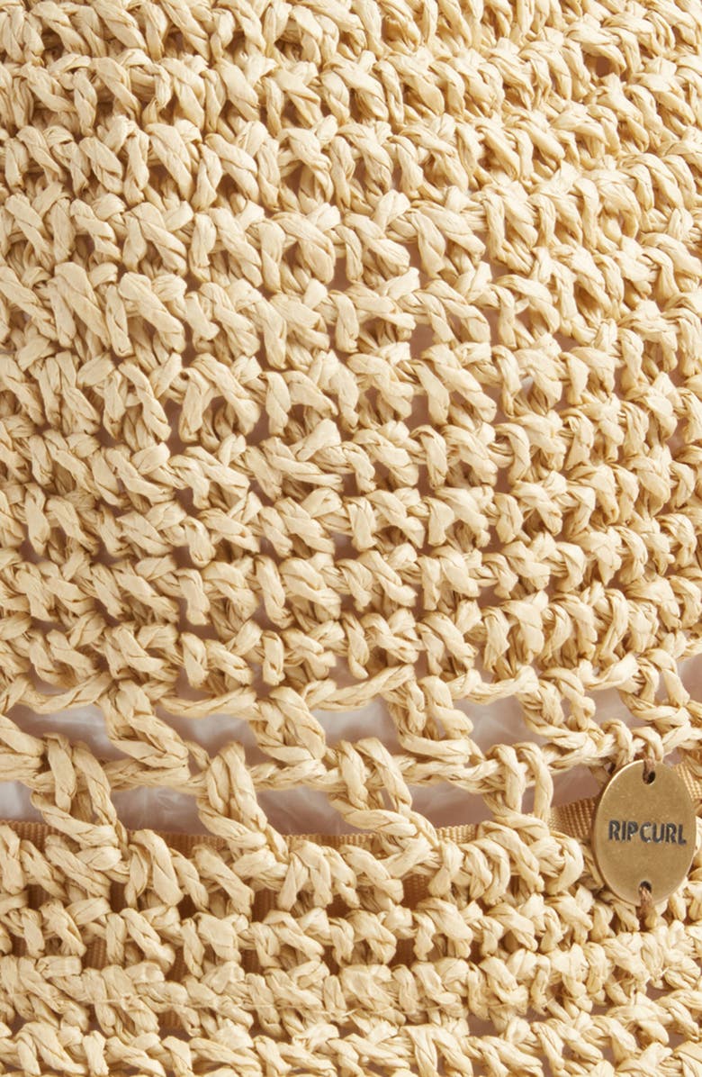 Rip Curl Crochet Stitch Straw Bucket Hat, Alternate, color,