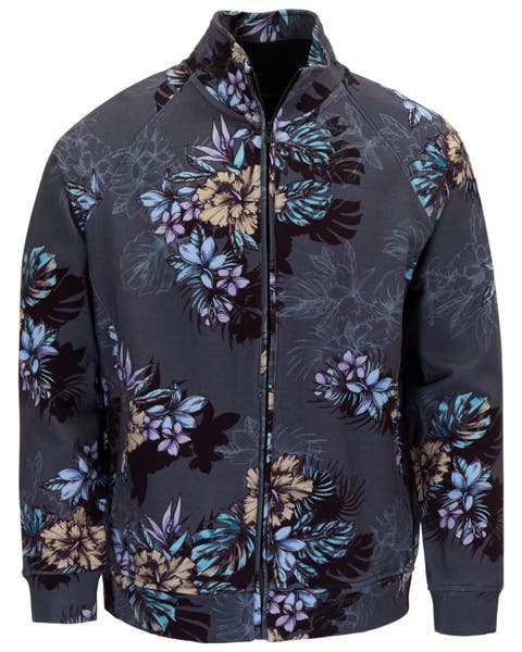 Exotic Floral Mens Printed Zip Jacket