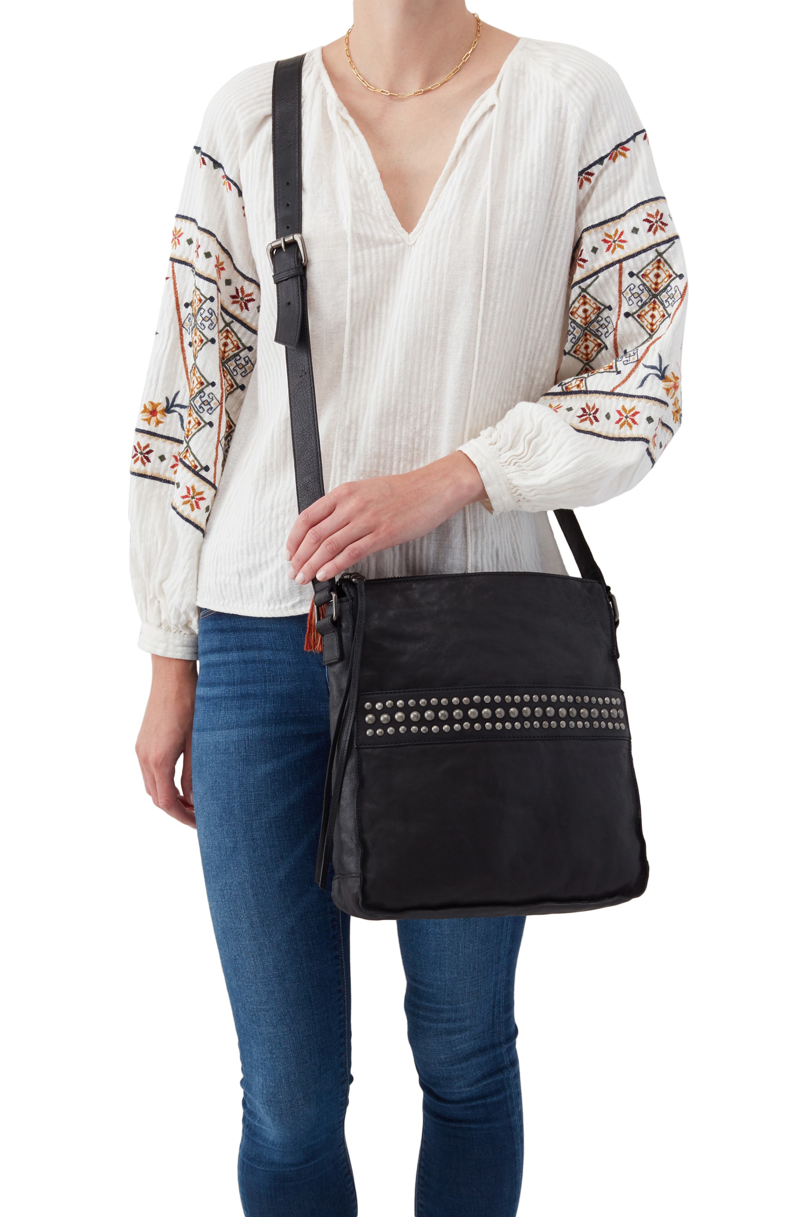 HOBO Mystic Studded Leather Crossbody Bag, Alternate, color, 