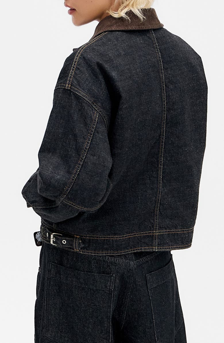 BDG Urban Outfitters Luca Zip Workwear Denim Jacket, Alternate, color, Black