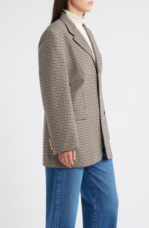 Frame Womens Navy Multi The Houndstooth Stretch-woven Blazer In Gray