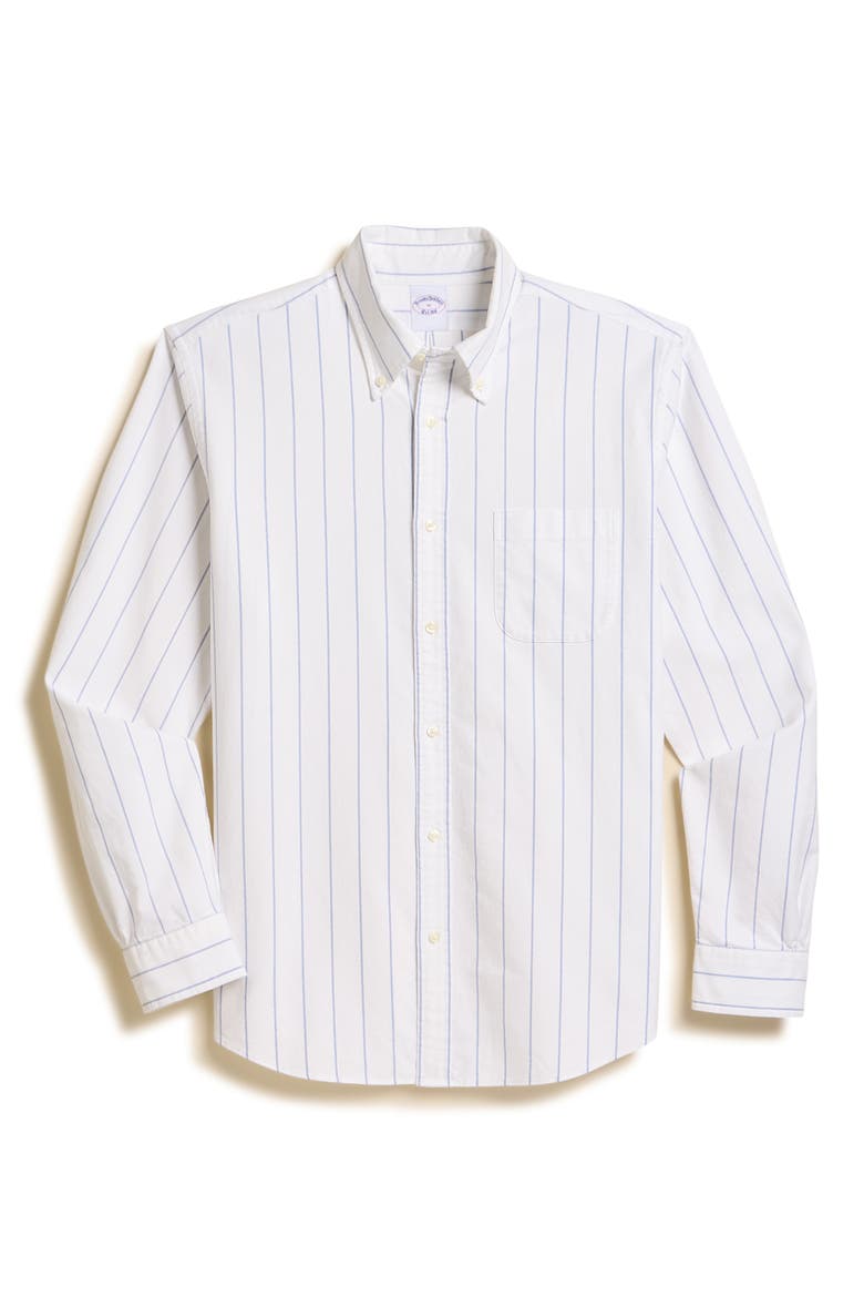 Friday Stripe Cotton Oxford Cloth Button-Down Shirt, Alternate, color, WHITE PINSTRIPE