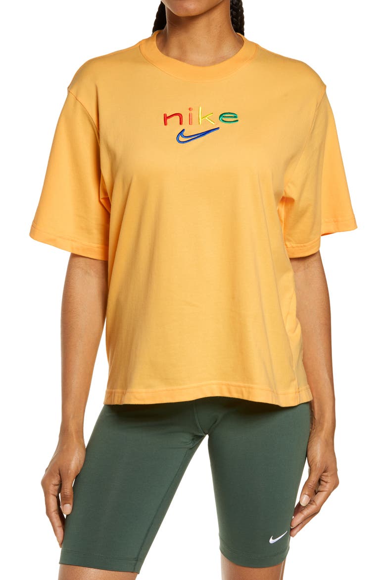 Dri-FIT Embroidered Logo T-Shirt, Main, color, CITRON PULSE