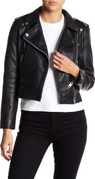 Walter Baker Liz Leather Crop Moto Jacket