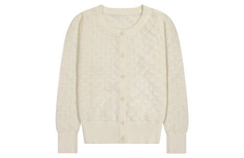 Busy Bees Mia Classic Cotton Lace Cardigan in Cream 