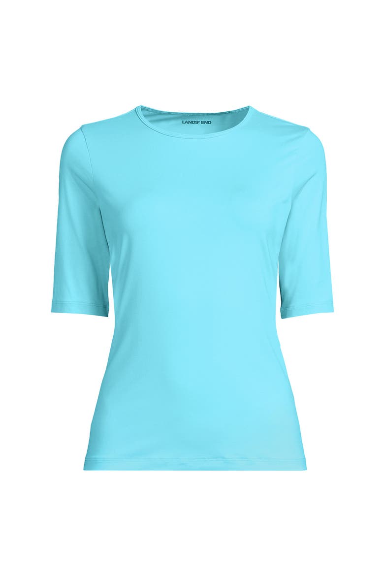 SunShade UPF 50 Elbow Sleeve Rash Guard Swim Tee, Alternate, color, River Mist