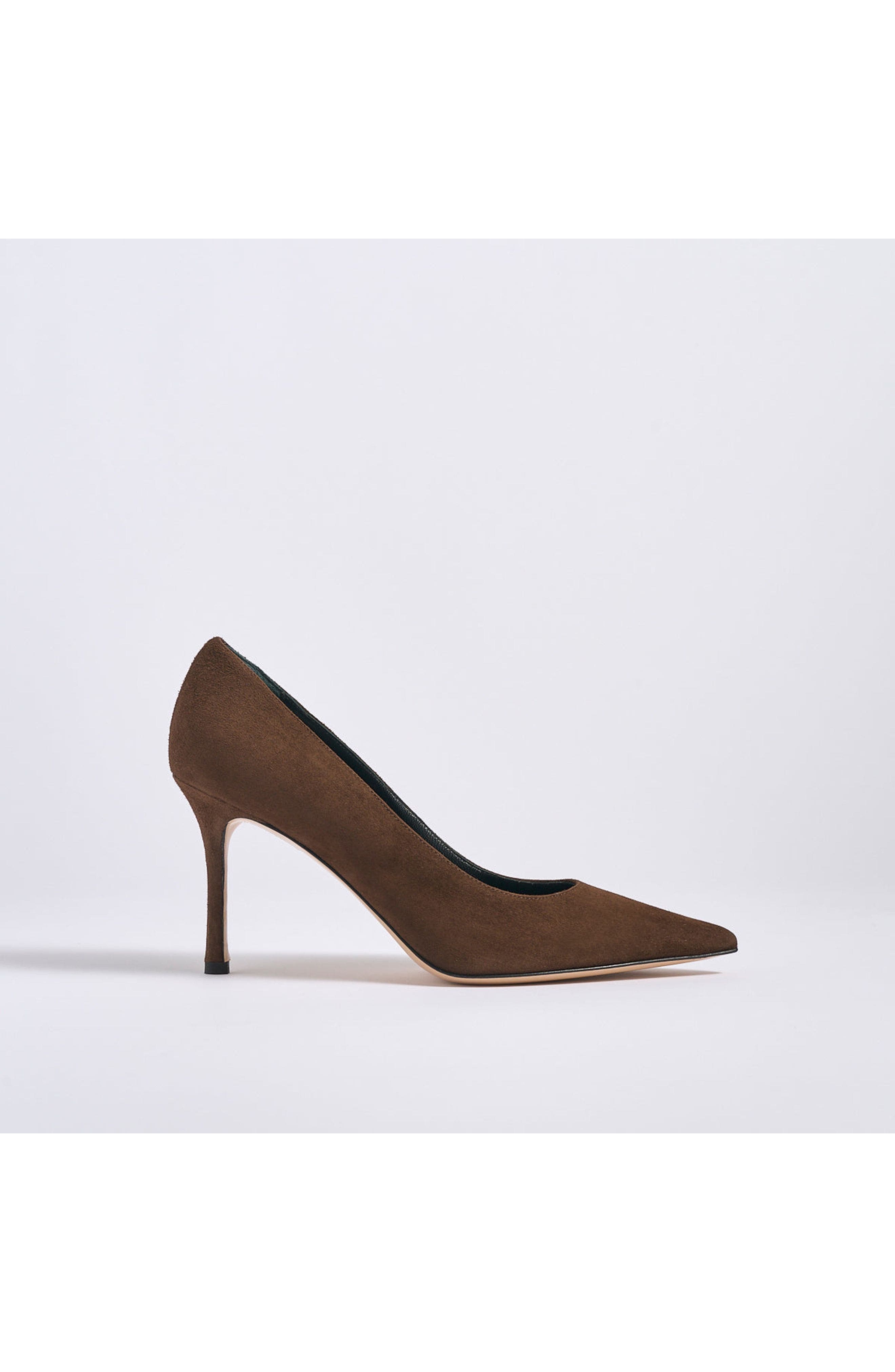 MARION PARKE Classic Pump 85 Suede, Main, color, Chocolate