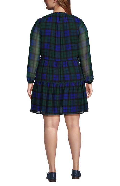 Lands' End Chiffon Above The Knee Adjustable Dress In Green