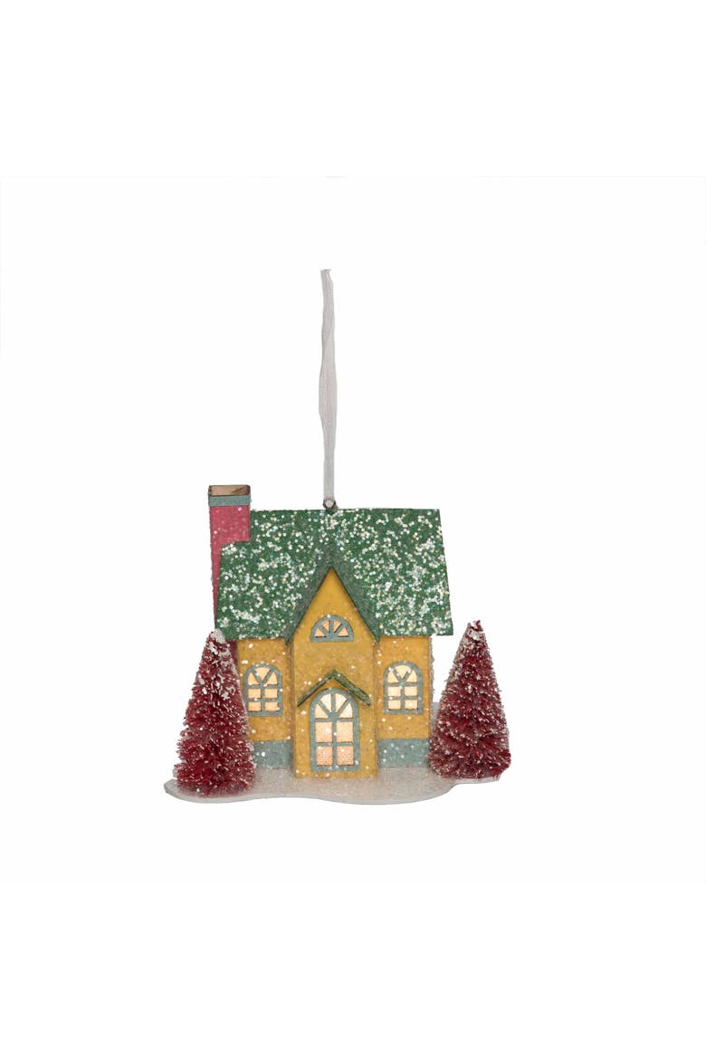 Boho Christmas Houses Ornament Set of 3, Alternate, color, Green