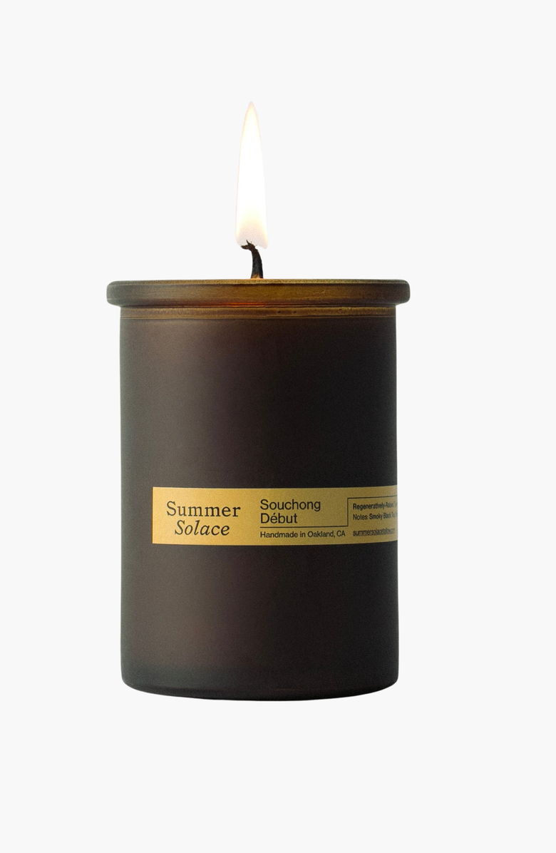 Summer Solace Tallow Souchong Debut Candle - Regenerative Tallow and Beeswax, Alternate, color, Dark Brown