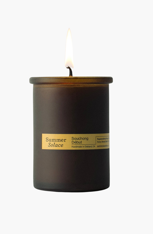 Shop Summer Solace Tallow Souchong Debut Candle In Dark Brown