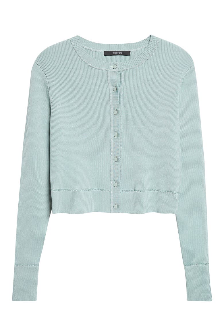 Zoe Crop Fitted Cardigan, Alternate, color, SEABREEZE
