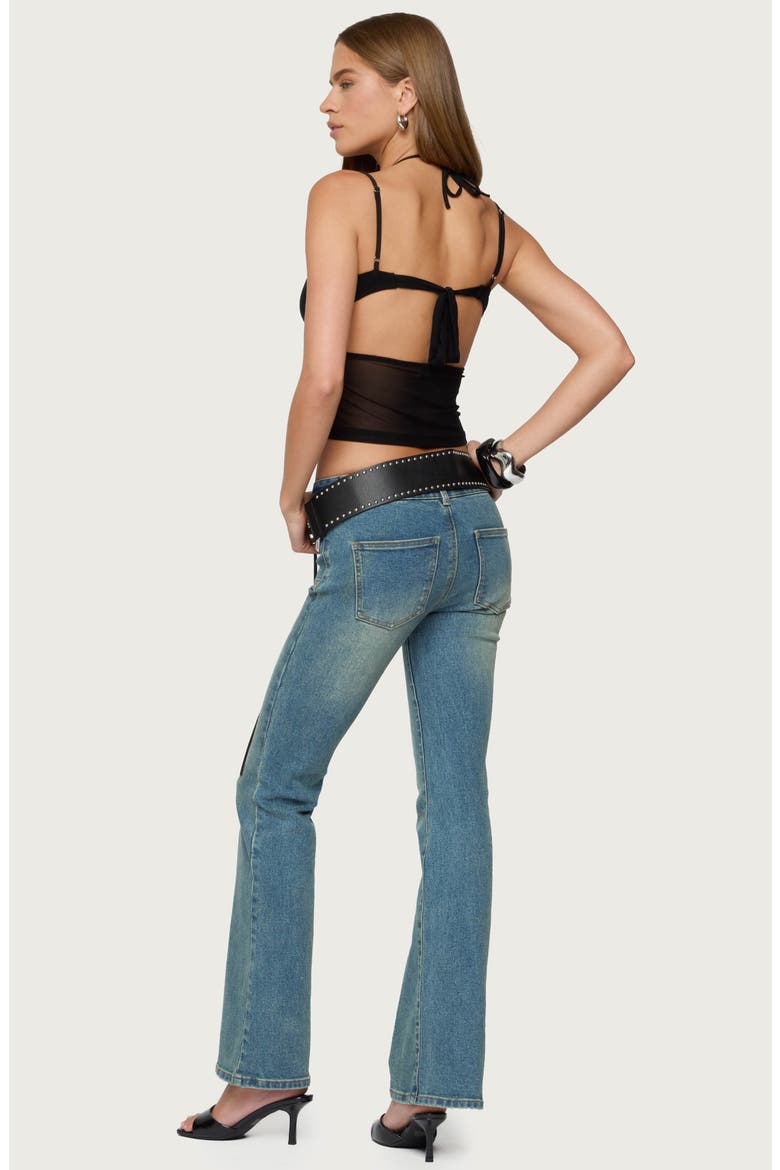Strappy Sheer Mesh Crop Top, Alternate, color, BLACK