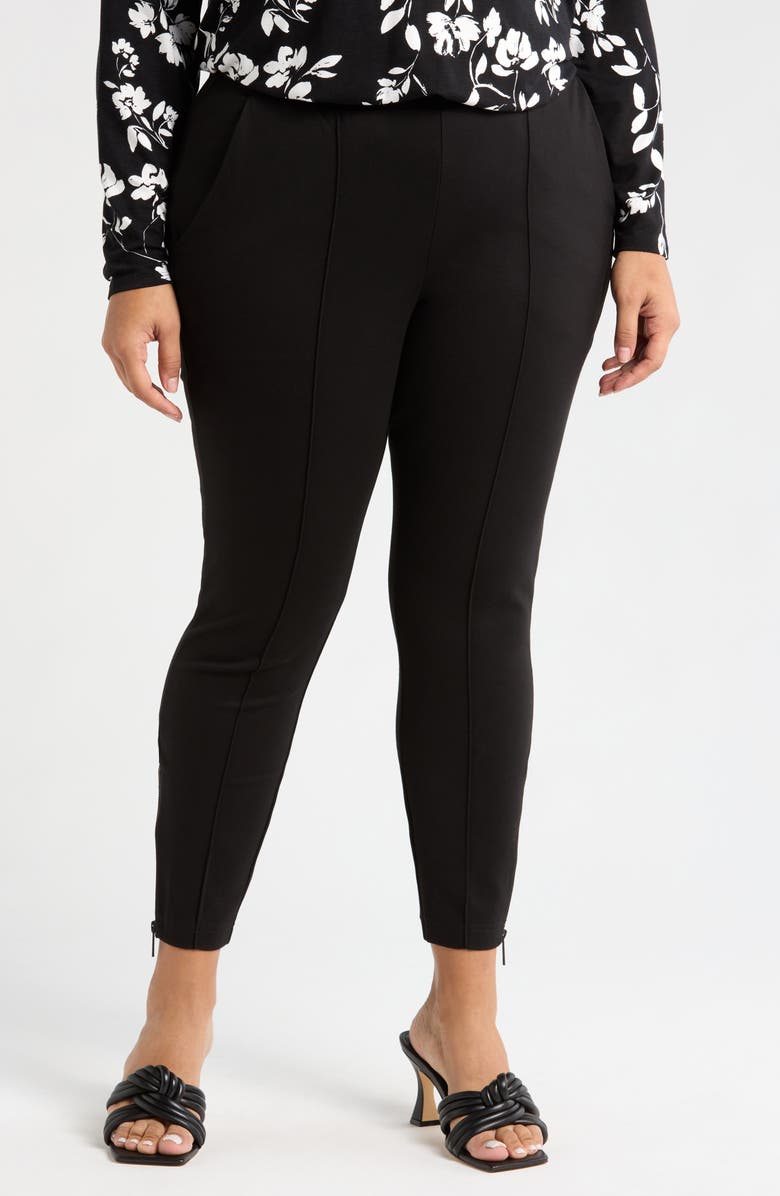 Universal Standard Moro Pintuck Pleat Pull-On Pants, Main, color, Black