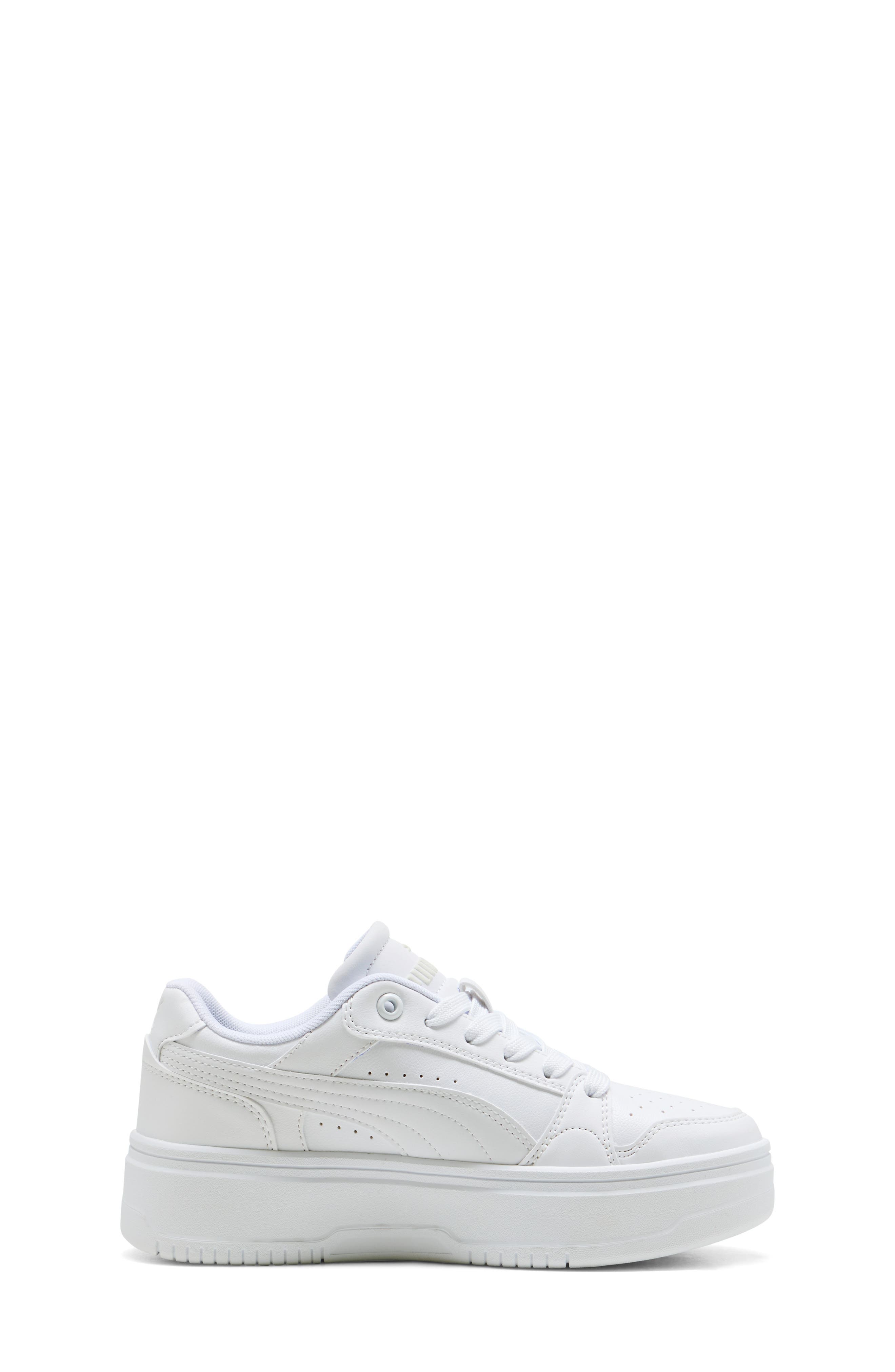 PUMA Kids' Rebound Femme Low Top Sneaker, Alternate, color, Puma White/ Vapor Gray