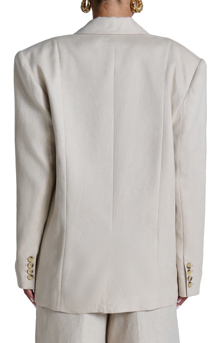 Naked Wardrobe Oversize Linen Blazer, Alternate, color, Dark Beige