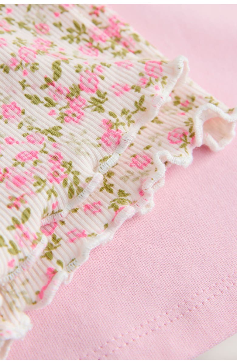 NEXT Ballerina Appliqué T-Shirt & Floral Shorts Set, Alternate, color, Pink