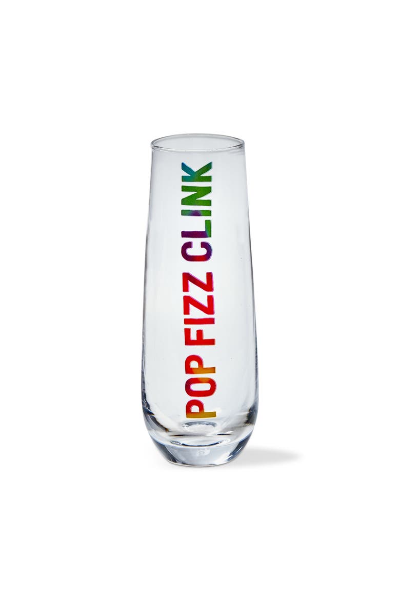 Pop Fizz Clink Clear Champagne Flutes - Dishwasher Safe, Main, color, Clear