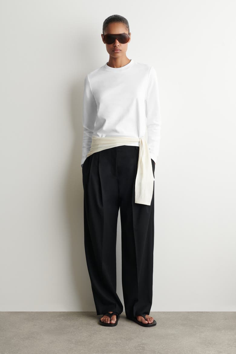 Clean Cut Long-Sleeved T-Shirt, Alternate, color, WHITE