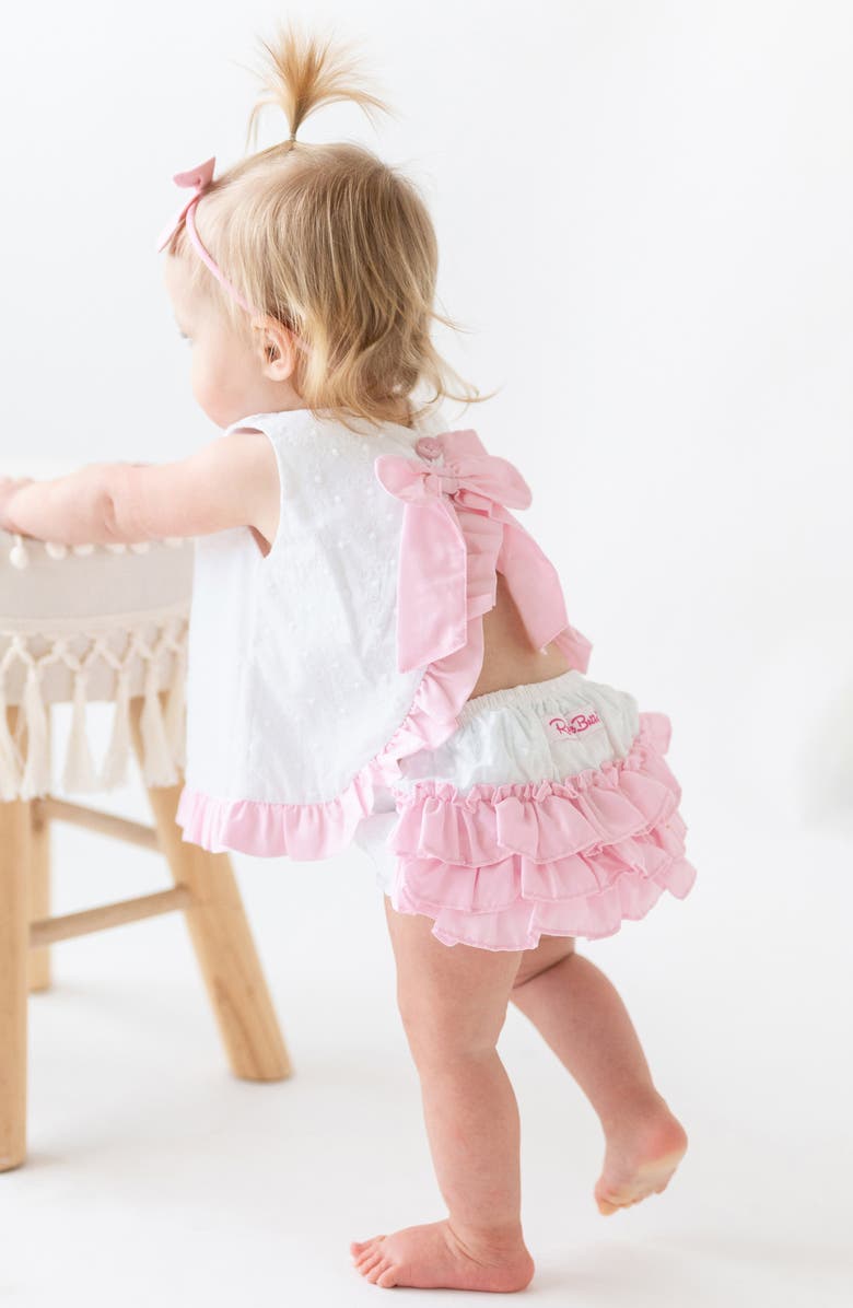 RuffleButts Swiss Dot Swing Top & Bloomers, Alternate, color,