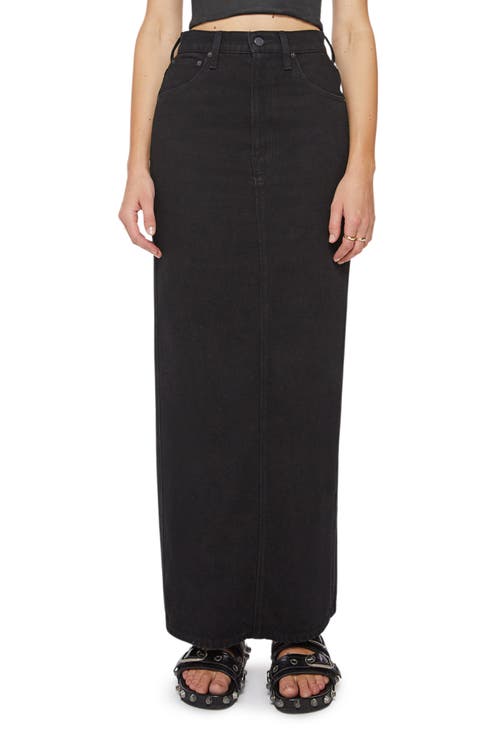 The Candy Stick High Waist Denim Maxi Skirt (Licorice)