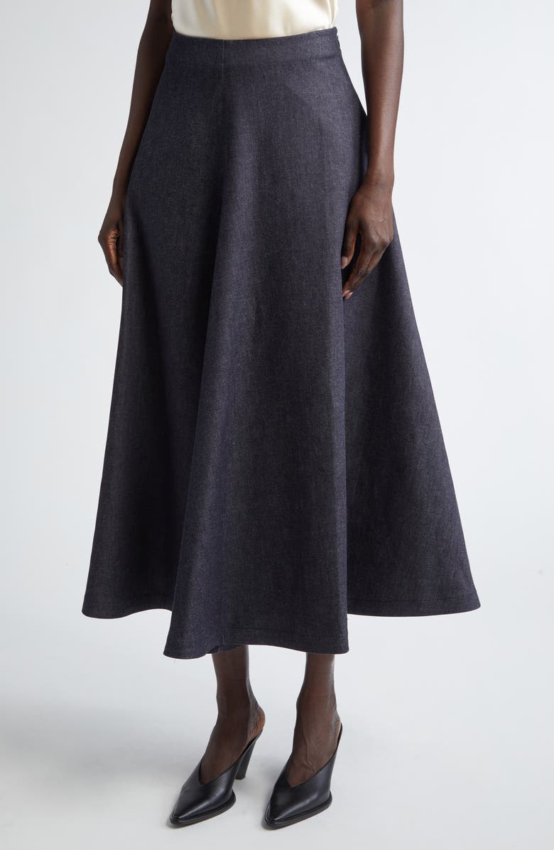 Altuzarra Varda Chambray A-Line Skirt, Alternate, color, 