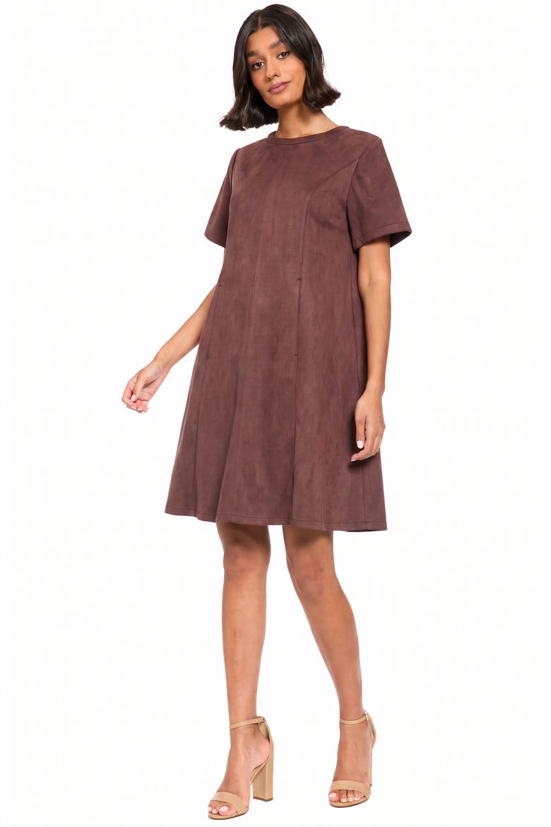Short Sleeve Swing Dress, Alternate, color, CHOCOLATE