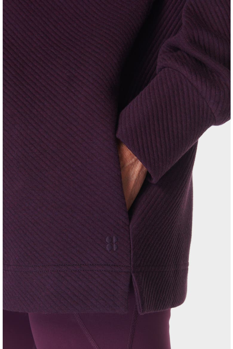 Radiant Oversize Half Zip Sweatshirt, Alternate, color, MIDNIGHT CHERRY PURPLE