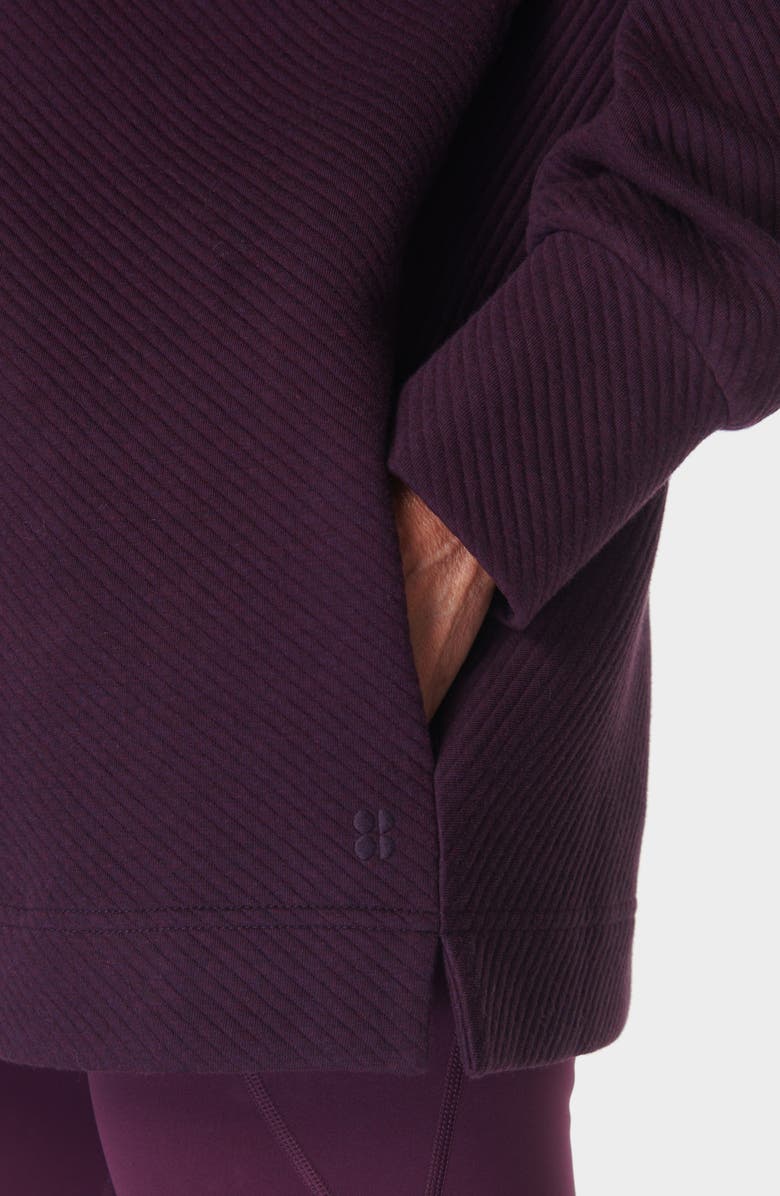 Sweaty Betty Radiant Oversize Half Zip Sweatshirt, Alternate, color, Midnight Cherry Purple