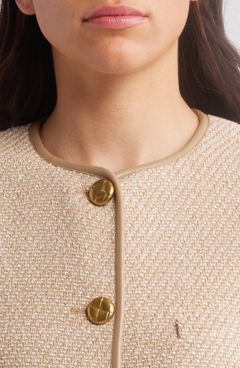 rag & bone Bartlet Cotton Blend Metallic Tweed Vest, Alternate, color, Beige