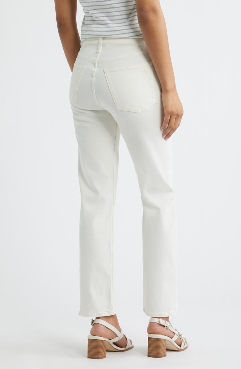 rag & bone Harlow Fray Hem High Waist Ankle Straight Leg Jeans, Alternate, color, White
