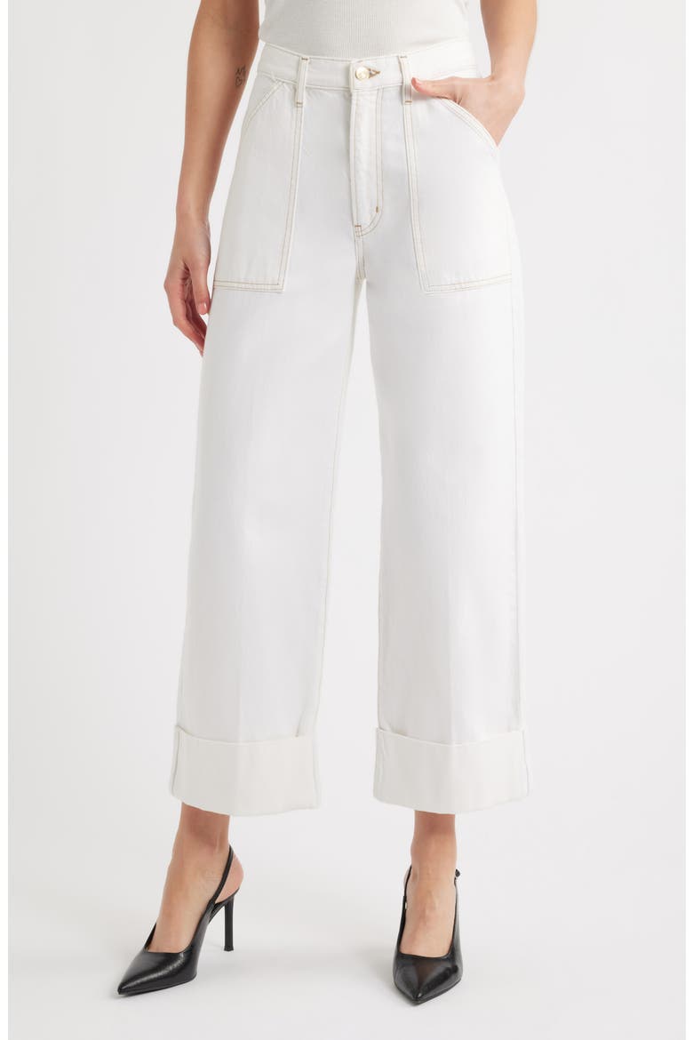 The Utility Cuff Wide Leg Jeans, Main, color, AU NATURAL CLEAN