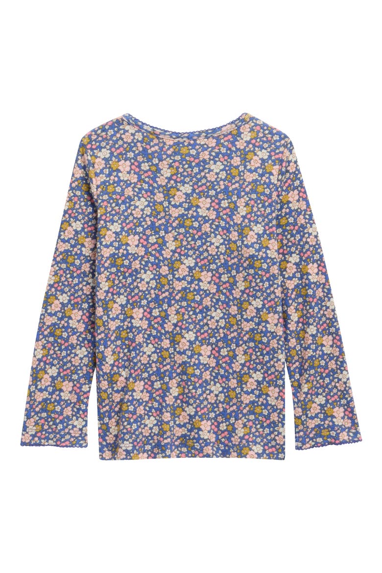 Kids' Pointelle Knit Long Sleeve Top, Alternate, color, DELFT FLORAL