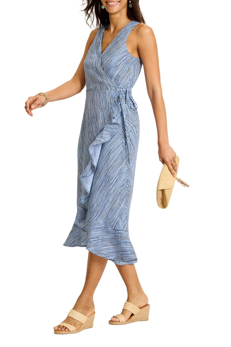 Coastal Shores Wrap Midi Dress, Alternate, color, COASTLINE