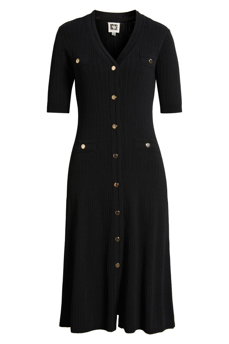 Rib Dress, Alternate, color, ANNE BLACK