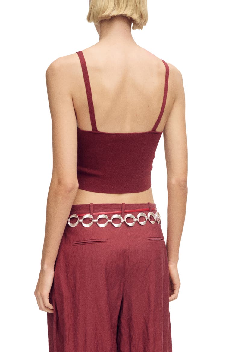 Fine Knit Crop Top, Alternate, color, BURGUNDY