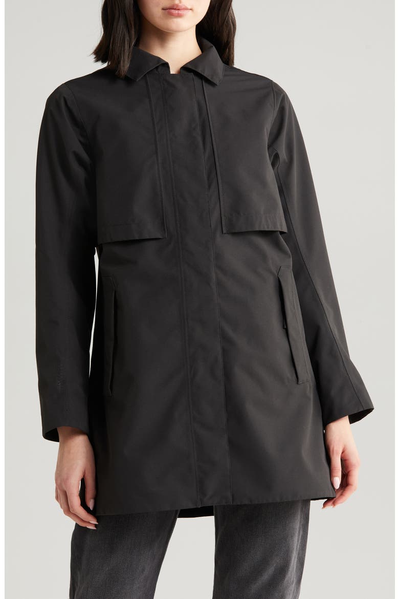 Lilja Waterproof Raincoat, Alternate, color, BLACK