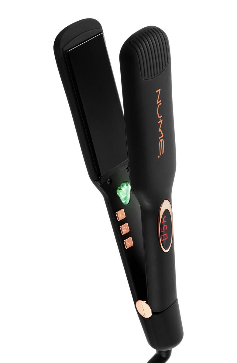 NUME Megastar X Flat Iron  1.75-inch Tourmaline Hair Straightener, Main, color, Black/ Rosegold