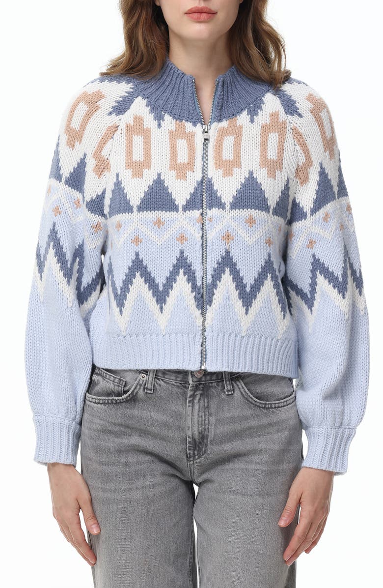 525 Victoria Fair Isle Zip Cardigan, Main, color, 
