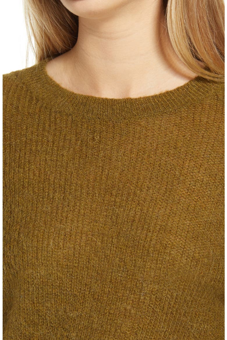 Vilma Crewneck Sweater, Alternate, color, FIR GREEN