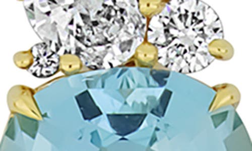 Bony Levy Aquamarine & Diamond Cluster Pendant Necklace In Blue