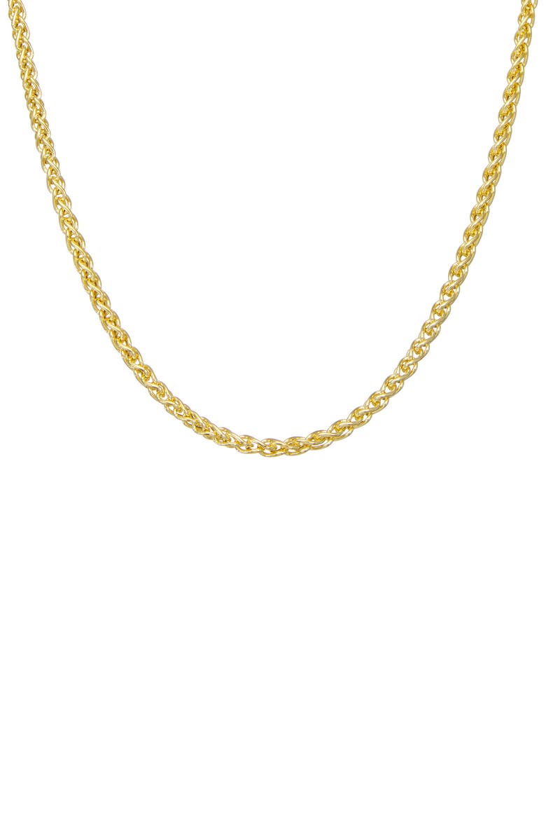 FZN Men's Wheat Chain Necklace, Main, color, Yellow Gold