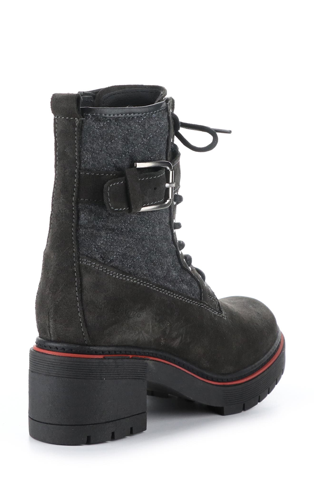 Bos. & Co. Zing Waterproof Combat Boot, Alternate, color, Grey Suede/Flannel