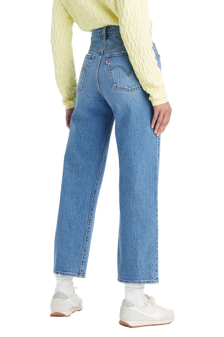 Ribcage High Waist Ankle Straight Leg Jeans, Alternate, color, DANCE AROUND